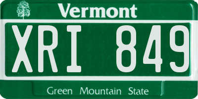VT license plate XRI849