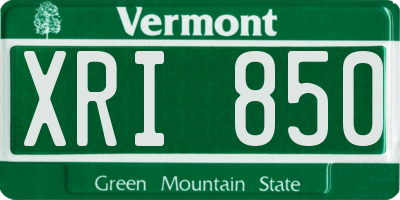 VT license plate XRI850