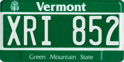 VT license plate XRI852