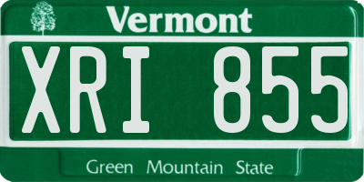 VT license plate XRI855