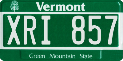 VT license plate XRI857