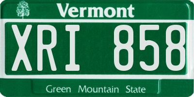 VT license plate XRI858