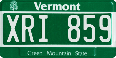 VT license plate XRI859