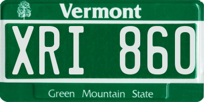 VT license plate XRI860