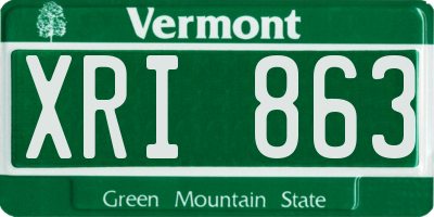 VT license plate XRI863