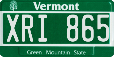 VT license plate XRI865