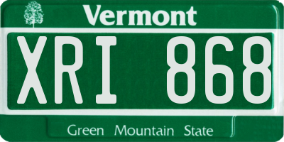 VT license plate XRI868