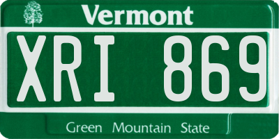 VT license plate XRI869