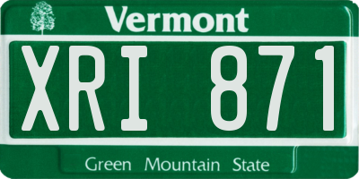 VT license plate XRI871