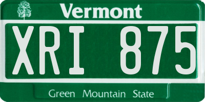 VT license plate XRI875