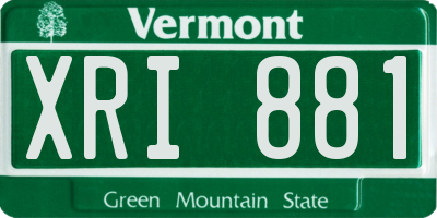 VT license plate XRI881