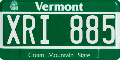 VT license plate XRI885