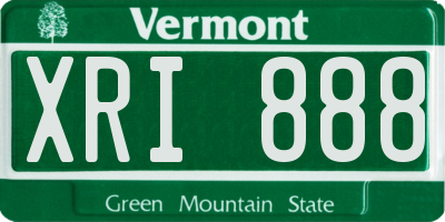 VT license plate XRI888