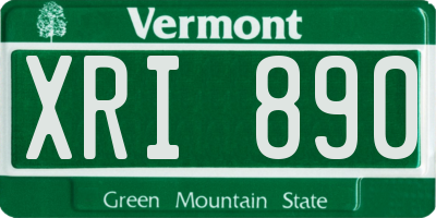 VT license plate XRI890