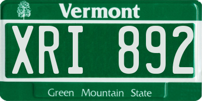 VT license plate XRI892