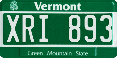 VT license plate XRI893