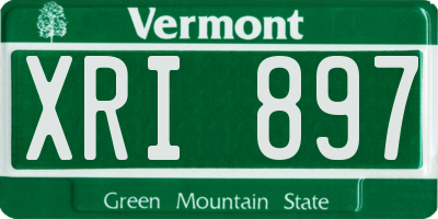 VT license plate XRI897