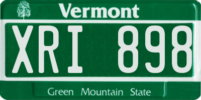 VT license plate XRI898