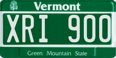 VT license plate XRI900