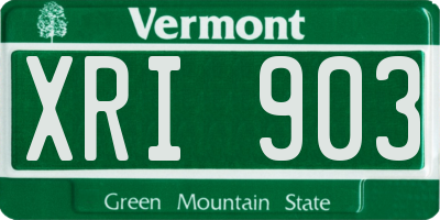 VT license plate XRI903