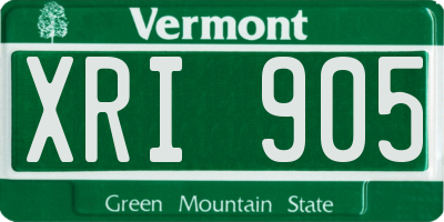 VT license plate XRI905