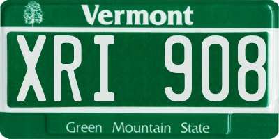 VT license plate XRI908