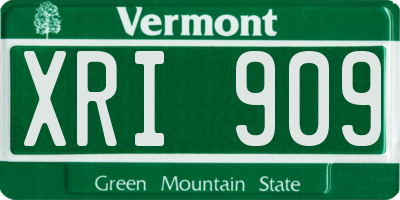VT license plate XRI909