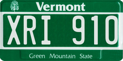 VT license plate XRI910