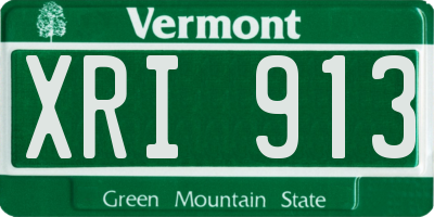 VT license plate XRI913