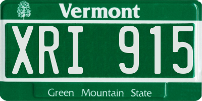VT license plate XRI915