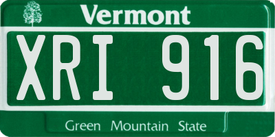 VT license plate XRI916