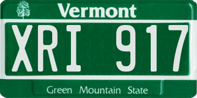 VT license plate XRI917