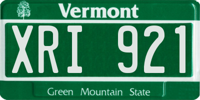 VT license plate XRI921