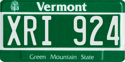 VT license plate XRI924