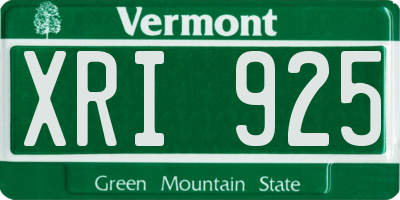 VT license plate XRI925