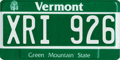 VT license plate XRI926