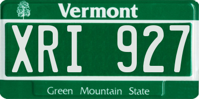 VT license plate XRI927