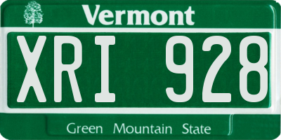 VT license plate XRI928