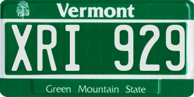 VT license plate XRI929