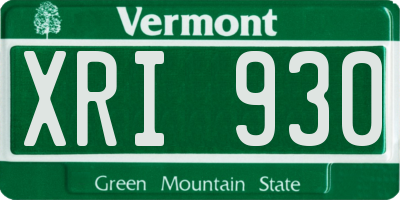 VT license plate XRI930