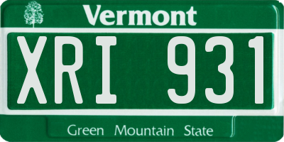 VT license plate XRI931