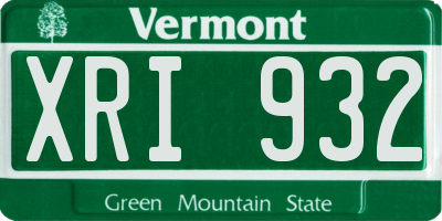 VT license plate XRI932