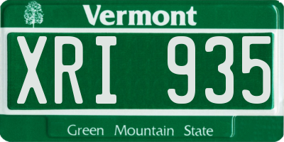VT license plate XRI935