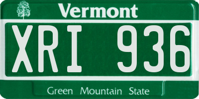 VT license plate XRI936