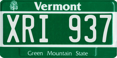 VT license plate XRI937