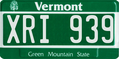 VT license plate XRI939