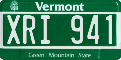 VT license plate XRI941