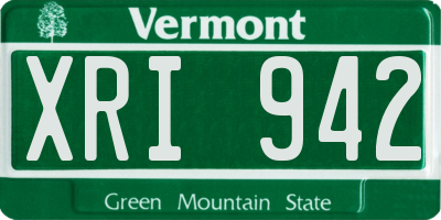 VT license plate XRI942