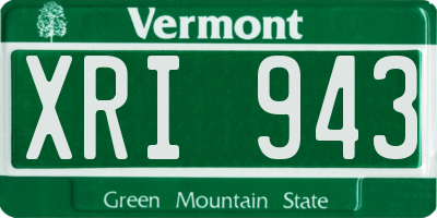 VT license plate XRI943
