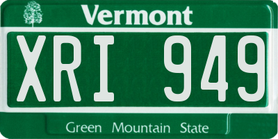 VT license plate XRI949